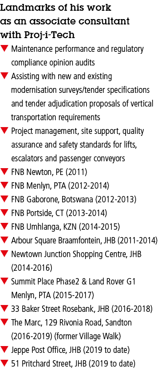 Landmarks of his work as an associate consultant with proj-i-tech   Maintenance performance and regulatory compliance   