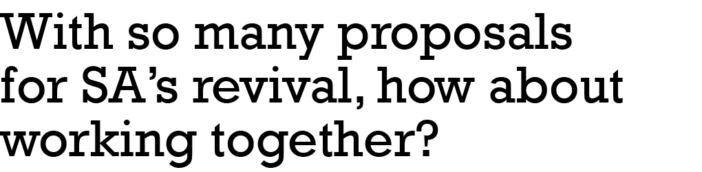 With so many proposals for SA s revival, how about working together 