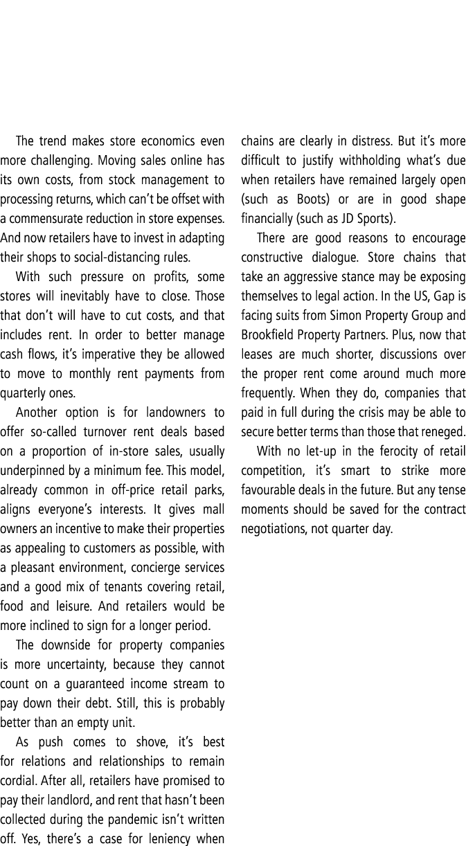 The trend makes store economics even more challenging  Moving sales online has its own costs, from stock management t   
