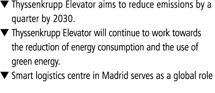 Thyssenkrupp Elevator aims to reduce emissions by a quarter by 2030  Thyssenkrupp Elevator will continue to work towa   