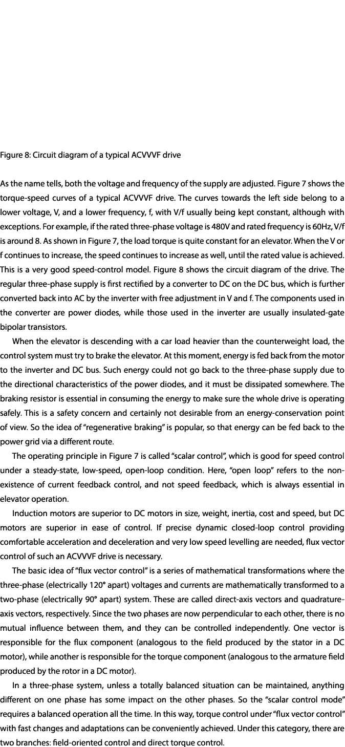      Figure 8: Circuit diagram of a typical ACVVVF drive As the name tells, both the voltage and frequency of the sup   