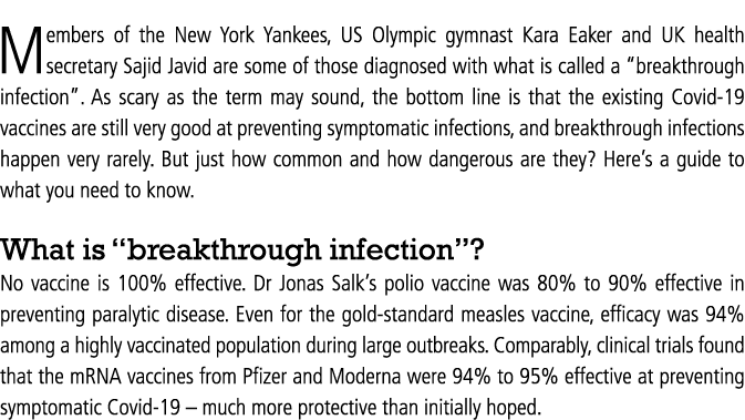 Members of the New York Yankees, US Olympic gymnast Kara Eaker and UK health secretary Sajid Javid are some of those    