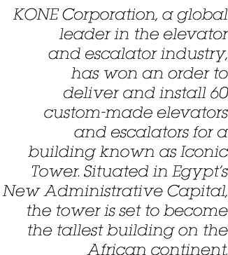 KONE Corporation, a global leader in the elevator and escalator industry, has won an order to deliver and install 60    