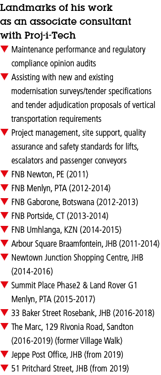Landmarks of his work as an associate consultant with proj-i-tech   Maintenance performance and regulatory compliance   