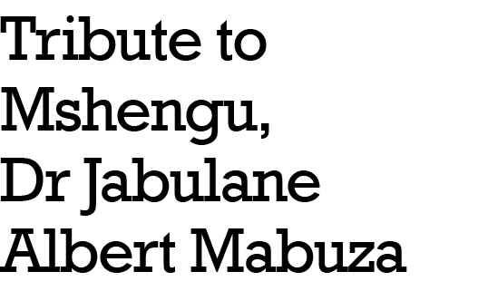 Tribute to Mshengu, Dr Jabulane Albert Mabuza 