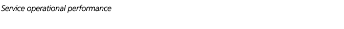 Service operational performance