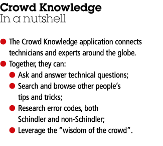 Crowd Knowledge In a nutshell l  The Crowd Knowledge application connects technicians and experts around the globe  l   