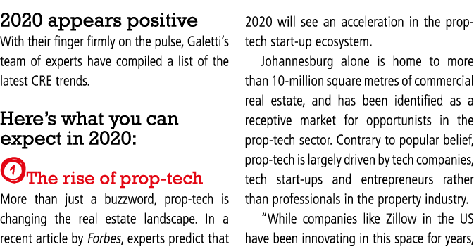 2020 appears positive With their finger firmly on the pulse, Galetti s team of experts have compiled a list of the la   