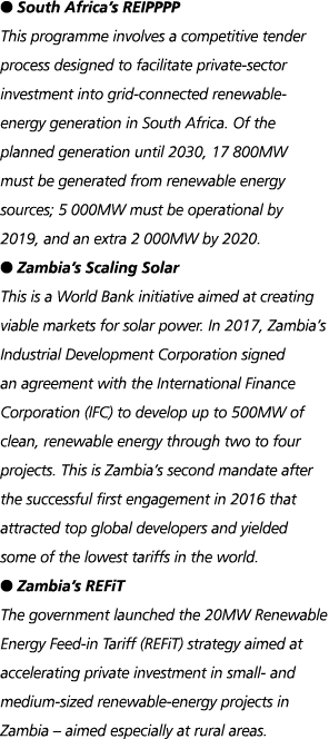 l South Africa s REIPPPP This programme involves a competitive tender process designed to facilitate private-sector i   