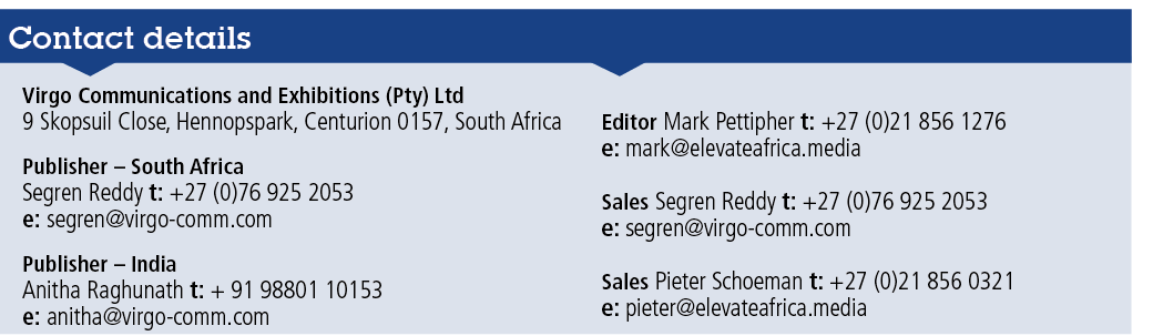 Virgo Communications and Exhibitions (Pty) Ltd 9 Skopsuil Close, Hennopspark, Centurion 0157, South Africa Publisher    