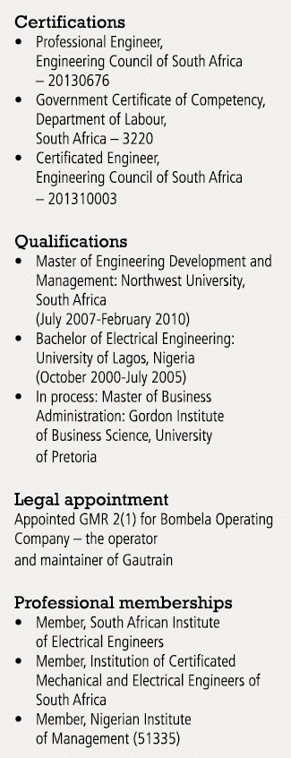 Certifications Professional Engineer, Engineering Council of South Africa   20130676 Government Certificate of Compet   