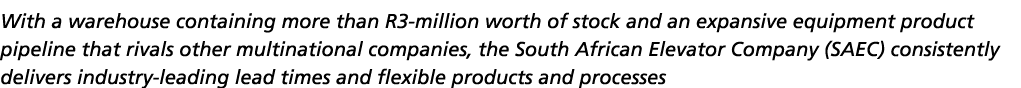 With a warehouse containing more than R3-million worth of stock and an expansive equipment product pipeline that riva   