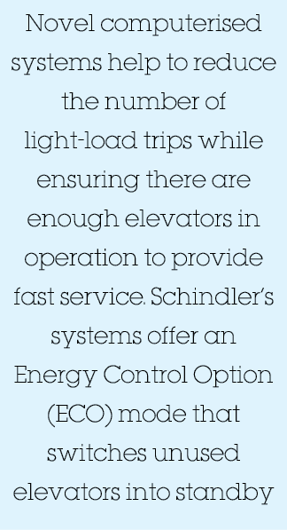 Novel computerised systems help to reduce the number of light-load trips while ensuring there are enough elevators in   