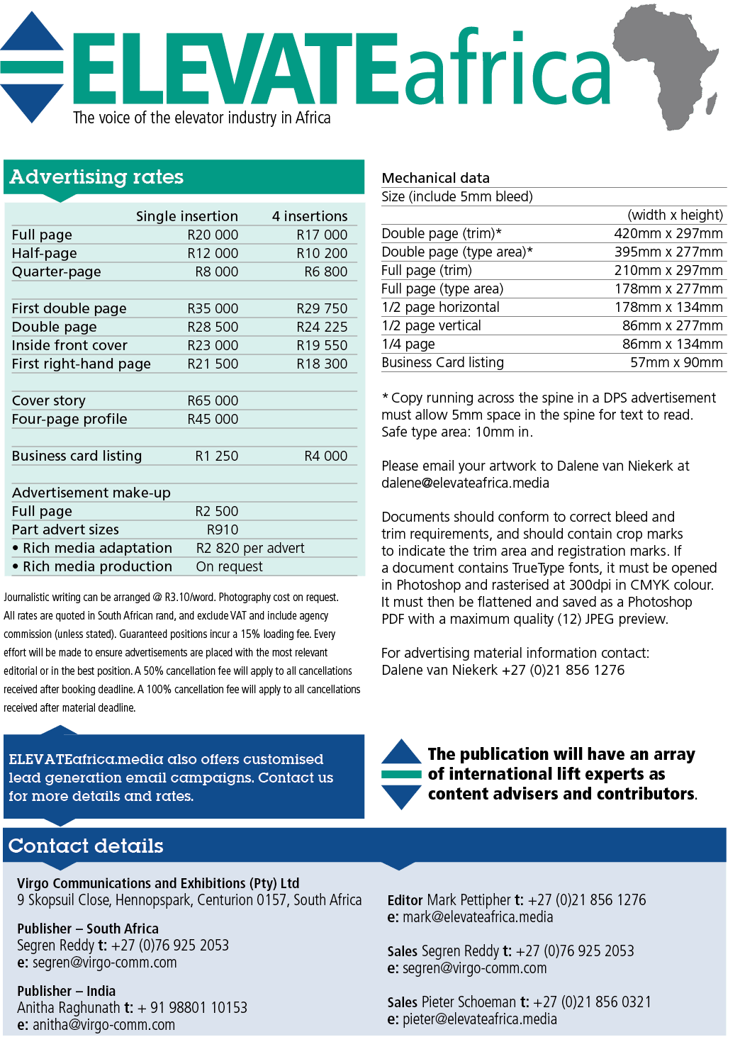 ELEVATEafrica media also offers customised lead generation email campaigns  Contact us for more details and rates ,Th   