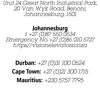 Unit 24 Great North Industrial Park, 20 Van Wyk Road, Benoni, Johannesburg, 1501 Johannesburg t: +27 (0)87 550 0534 E...