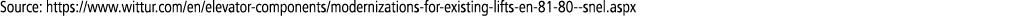 Source: https:  www wittur com en elevator-components modernizations-for-existing-lifts-en-81-80--snel aspx