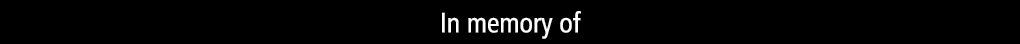 In memory of