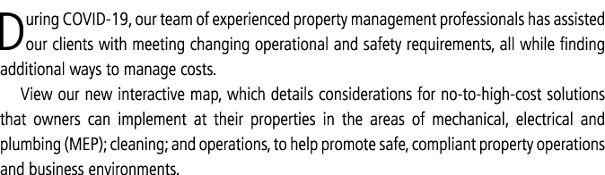 During COVID-19, our team of experienced property management professionals has assisted our clients with meeting chan   