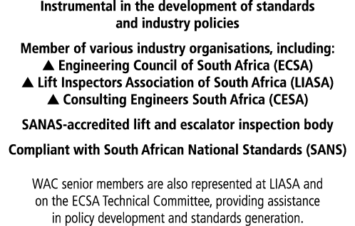 Instrumental in the development of standards and industry policies Member of various industry organisations, includin   