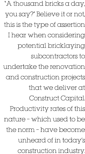  A thousand bricks a day, you say   Believe it or not, this is the type of assertion I hear when considering potentia   