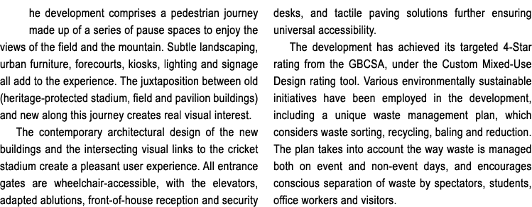 he development comprises a pedestrian journey made up of a series of pause spaces to enjoy the views of the field and...