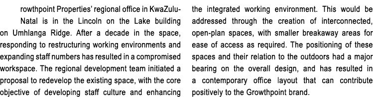rowthpoint Properties’ regional office in KwaZulu Natal is in the Lincoln on the Lake building on Umhlanga Ridge. Aft...