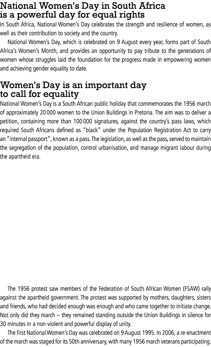 National Women’s Day in South Africa is a powerful day for equal rights In South Africa, National Women’s Day celebra...