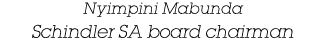 Nyimpini Mabunda Schindler SA board chairman